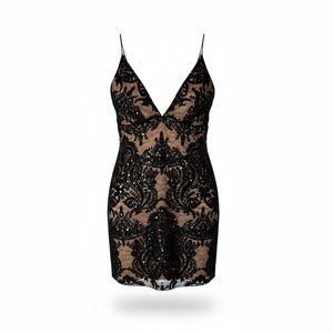 Free People Black Lace Overlay Dress sz:0